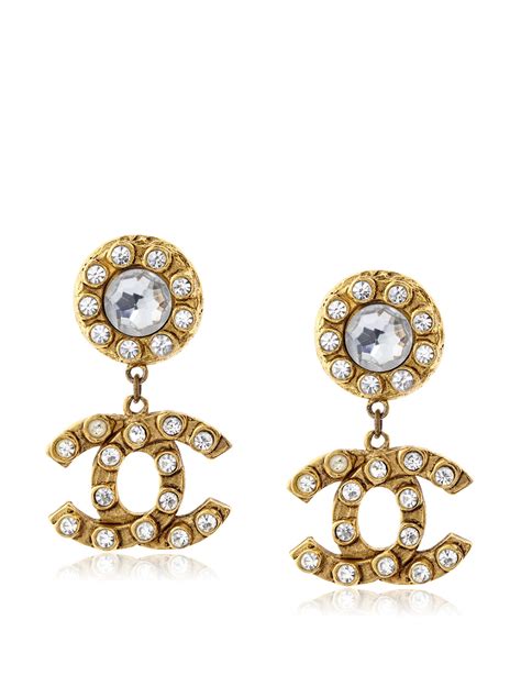 coco chanel rhinestone earrings|genuine chanel earrings.